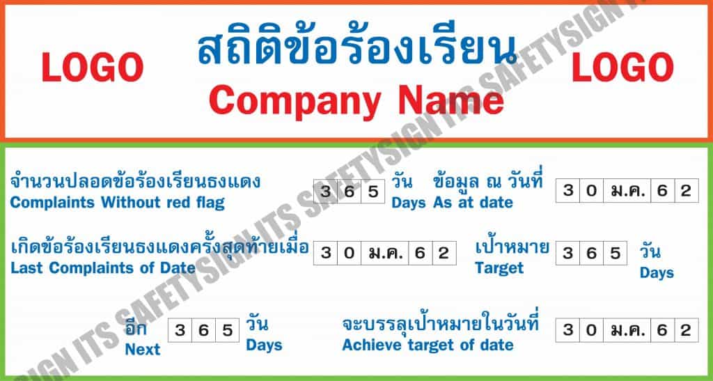 ป้ายสถิติข้อร้องเรียน