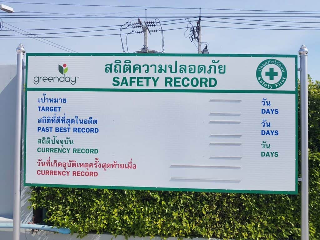 ป้ายสถิติ ความปลอดภัย